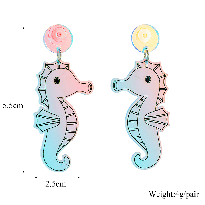 Vacation Dolphin Octopus Shark Arylic Printing Women's Drop Earrings display picture 8