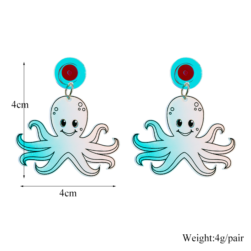 Vacation Dolphin Octopus Shark Arylic Printing Women's Drop Earrings display picture 9