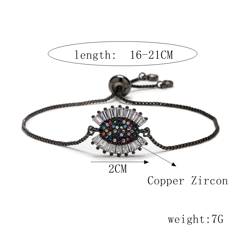 Copper Glam Classic Style Geometric Devil's Eye Hand Of Fatima Plating Inlay Zircon Bracelets display picture 1