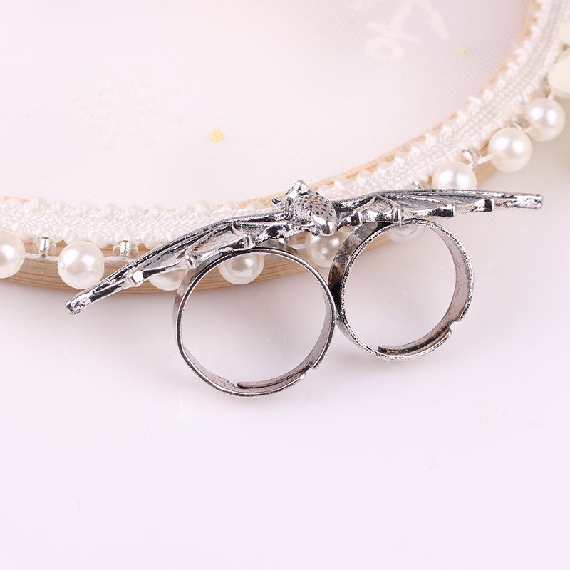 Casual Cool Style Bat Alloy Plating Silver Plated Unisex Open Ring display picture 3