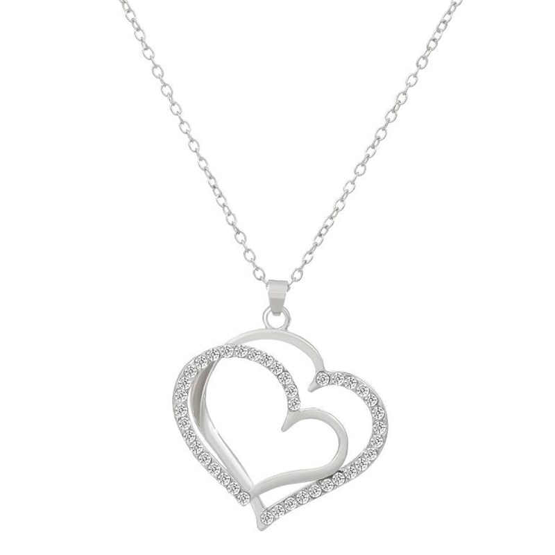 Elegant Shiny Heart Shape Rhinestones Alloy Wholesale Earrings Necklace display picture 1
