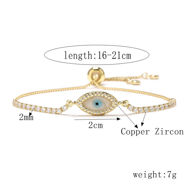 Copper Simple Style Classic Style Devil's Eye Infinity Hand Of Fatima Plating Inlay Zircon Bracelets display picture 3
