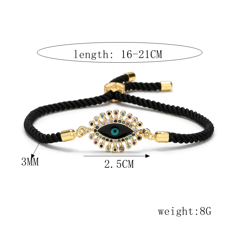 Copper IG Style Classic Style Devil's Eye Hand Of Fatima Plating Inlay Zircon Bracelets display picture 15