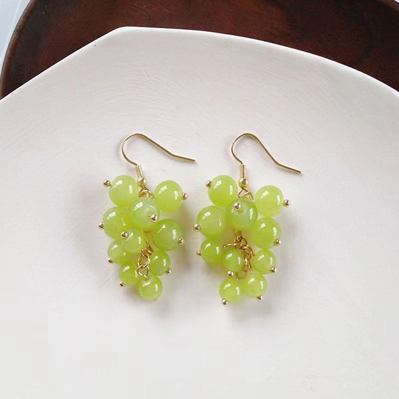 1 Pair Cute Sweet Grape Plating Alloy Gold Plated Drop Earrings display picture 2