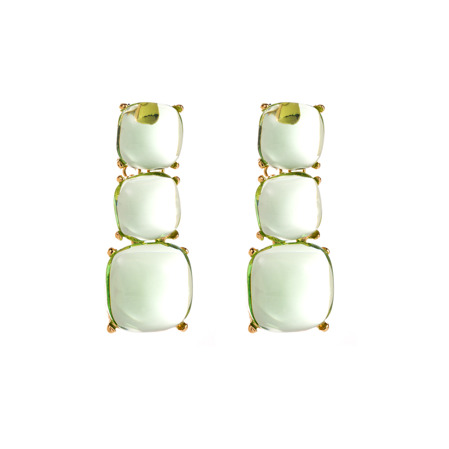 1 Pair Ig Style Simple Style Square Plating Transparent Inlay Alloy Resin Gold Plated Drop Earrings display picture 5