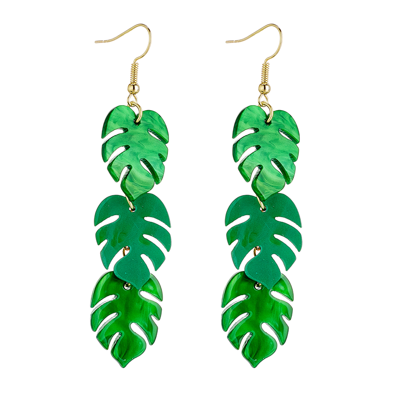 Vacation Tropical Leaf Arylic Three-dimensional Women's Drop Earrings display picture 2