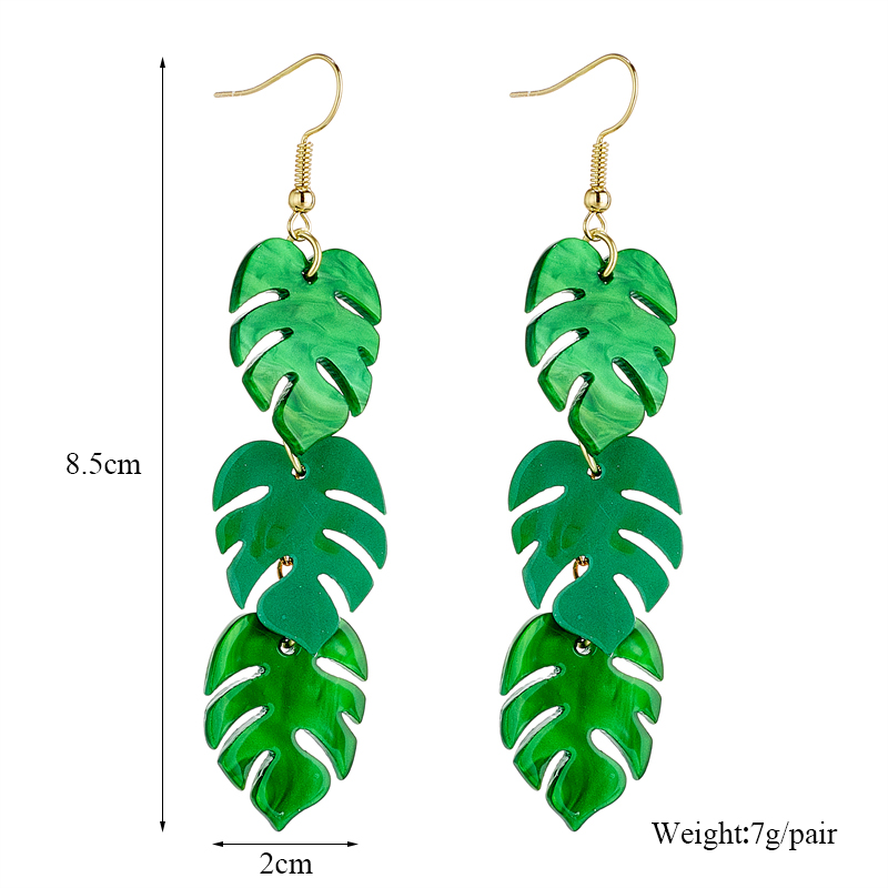 Vacation Tropical Leaf Arylic Three-dimensional Women's Drop Earrings display picture 1