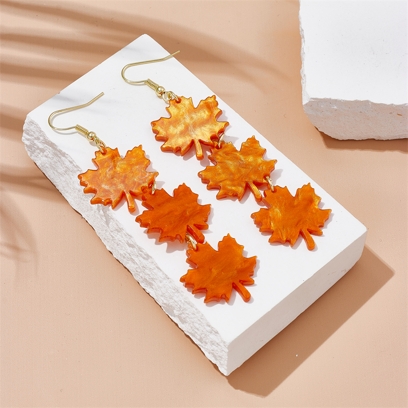 Elegant Maple Leaf Arylic Women's Drop Earrings display picture 5