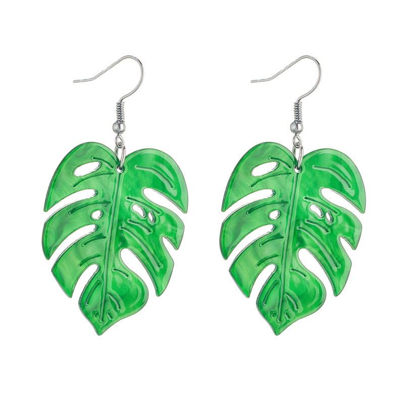 Tropical Leaves Arylic Three-dimensional Women's Drop Earrings display picture 1