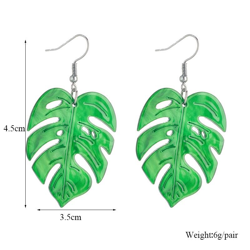 Tropical Leaves Arylic Three-dimensional Women's Drop Earrings display picture 2