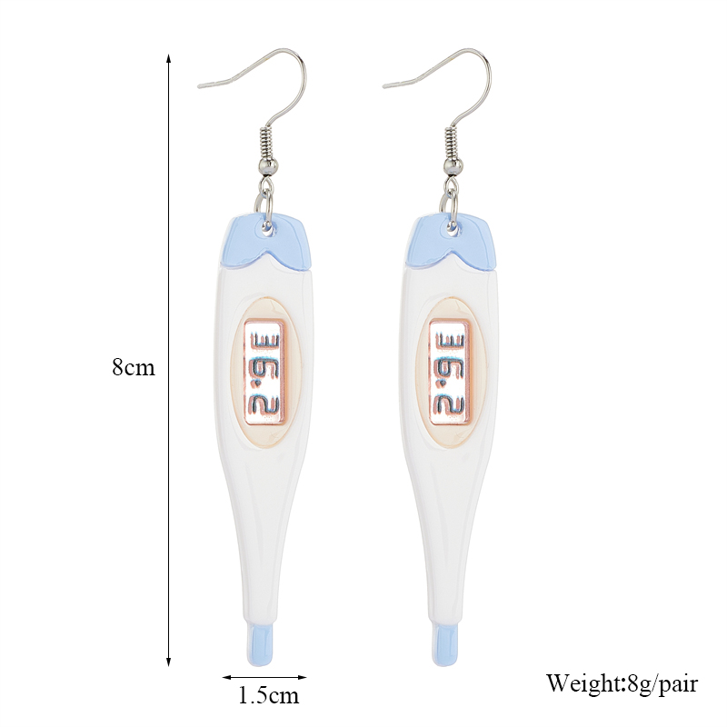 Cartoon Style Novelty Thermometer Arylic Three-dimensional Women's Drop Earrings display picture 2