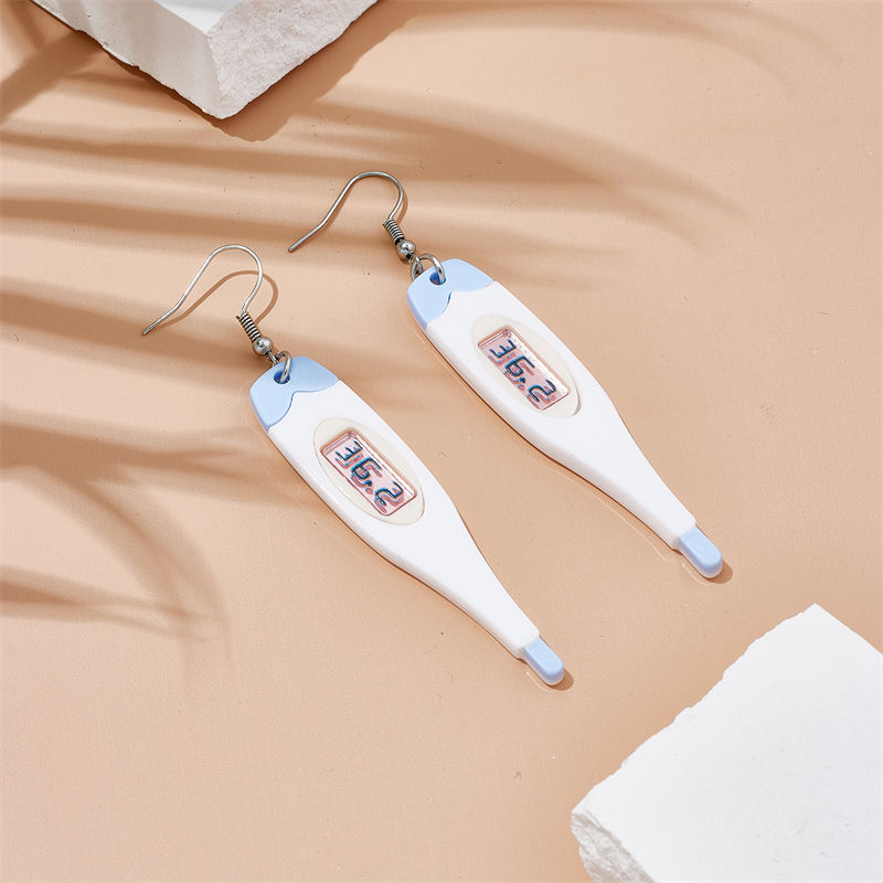 Cartoon Style Novelty Thermometer Arylic Three-dimensional Women's Drop Earrings display picture 5