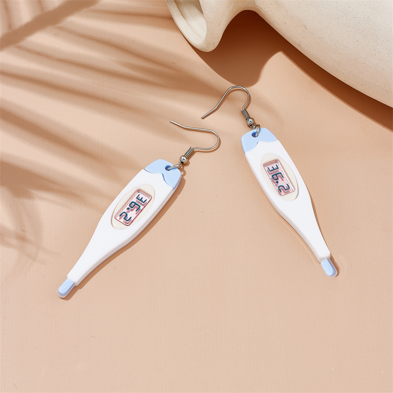 Cartoon Style Novelty Thermometer Arylic Three-dimensional Women's Drop Earrings display picture 4