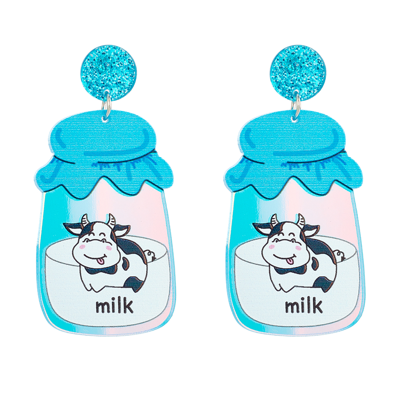 Cartoon Style Cute Cows Arylic Printing Women's Drop Earrings display picture 2