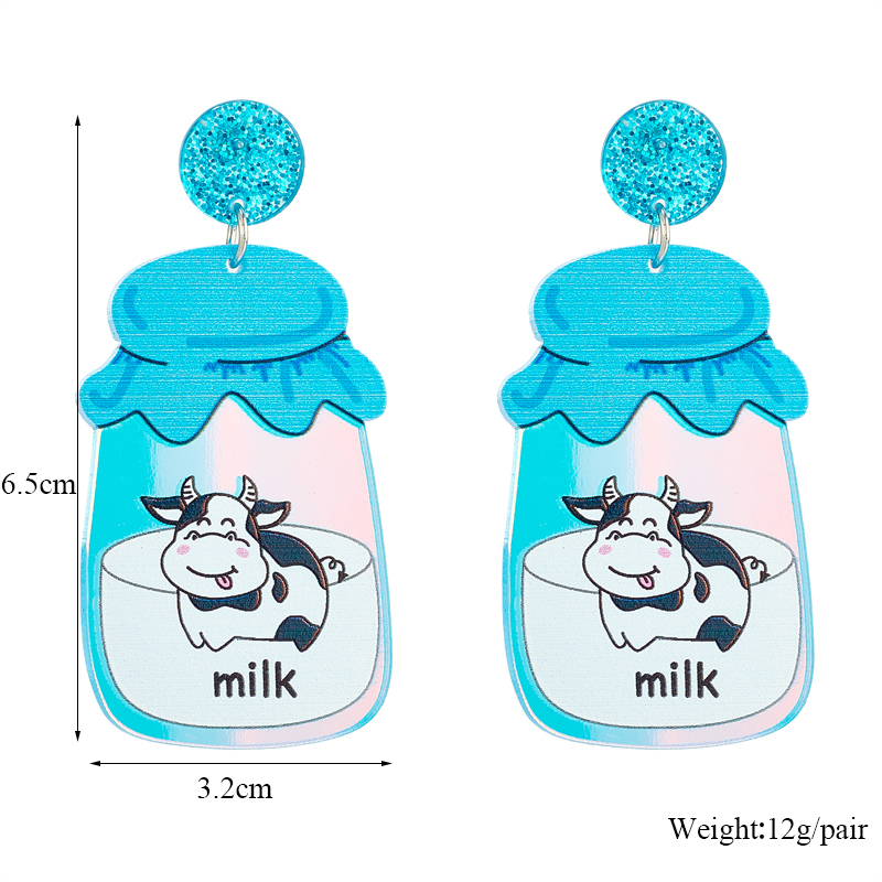 Cartoon Style Cute Cows Arylic Printing Women's Drop Earrings display picture 1