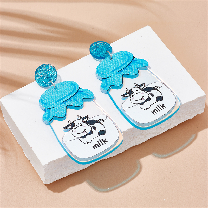 Cartoon Style Cute Cows Arylic Printing Women's Drop Earrings display picture 3