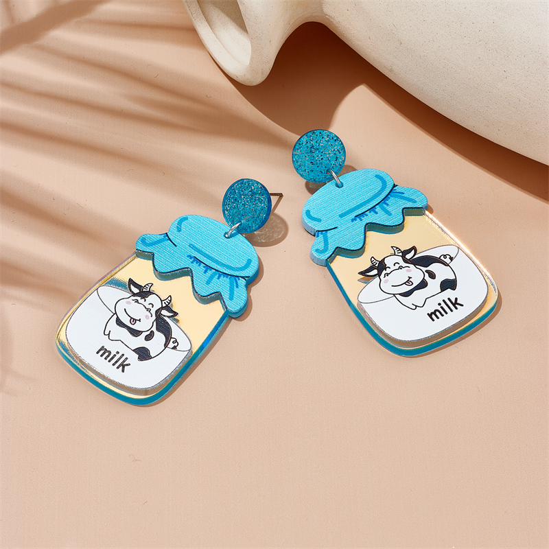 Cartoon Style Cute Cows Arylic Printing Women's Drop Earrings display picture 4