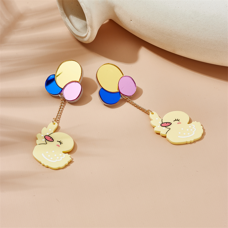 Cartoon Style Cute Balloon Duck Arylic Women's Drop Earrings display picture 4