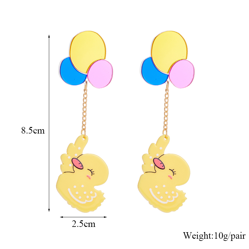 Cartoon Style Cute Balloon Duck Arylic Women's Drop Earrings display picture 2