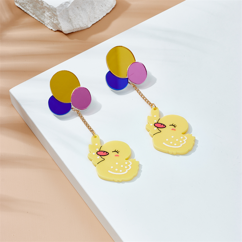 Cartoon Style Cute Balloon Duck Arylic Women's Drop Earrings display picture 3