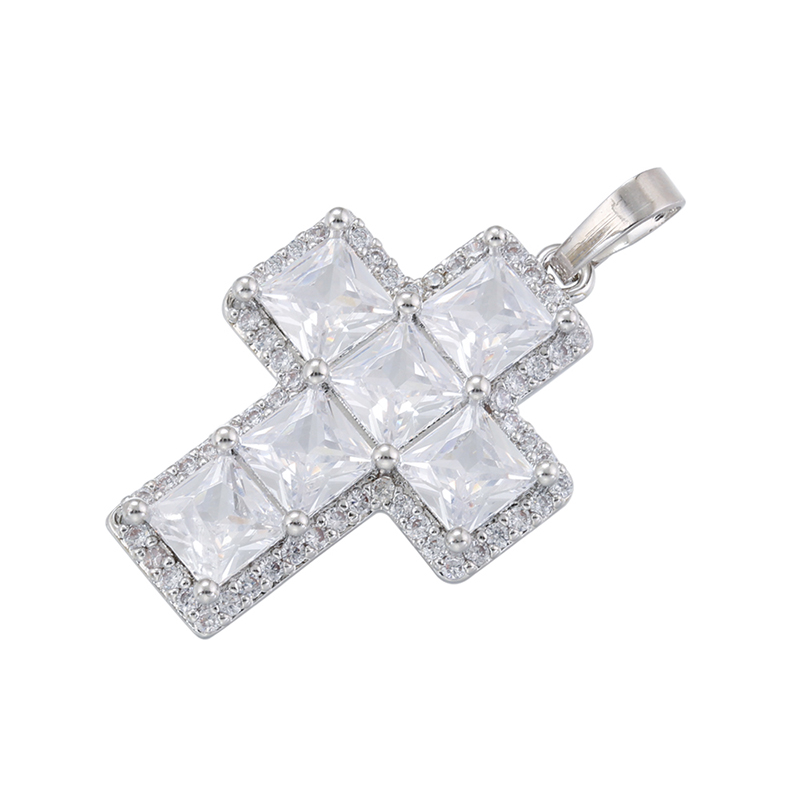 Glam Luxurious Shiny Cross 18k Gold Plated Zircon Copper Wholesale Pendants display picture 1