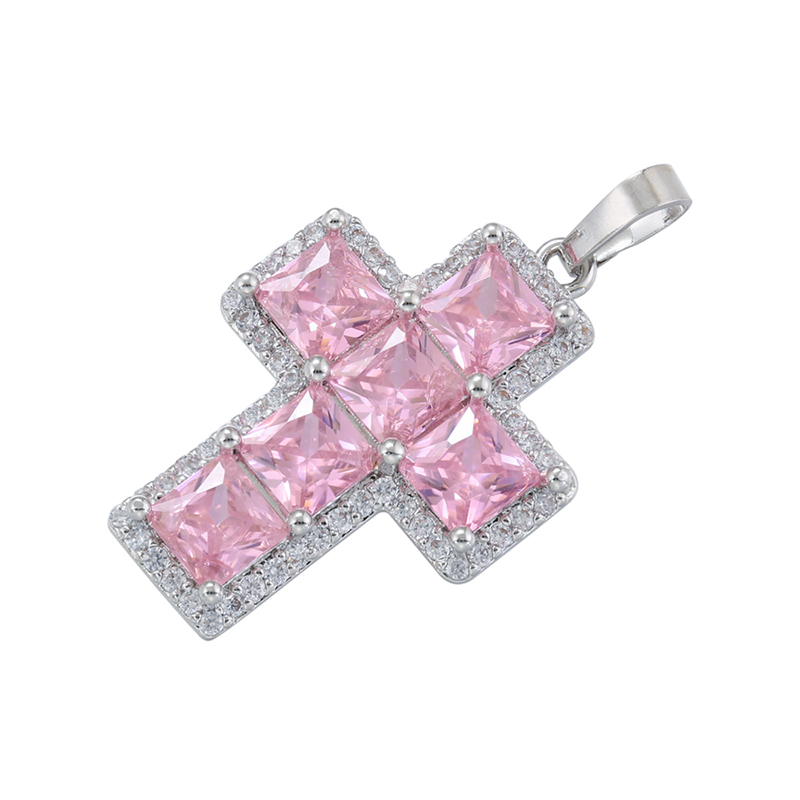Glam Luxurious Shiny Cross 18k Gold Plated Zircon Copper Wholesale Pendants display picture 2