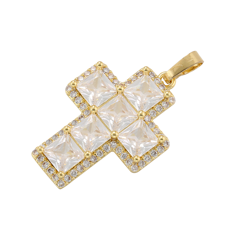 Glamour Luxueux Brillant Traverser Plaqué Or 18k Zircon Le Cuivre De Gros Pendentifs display picture 4