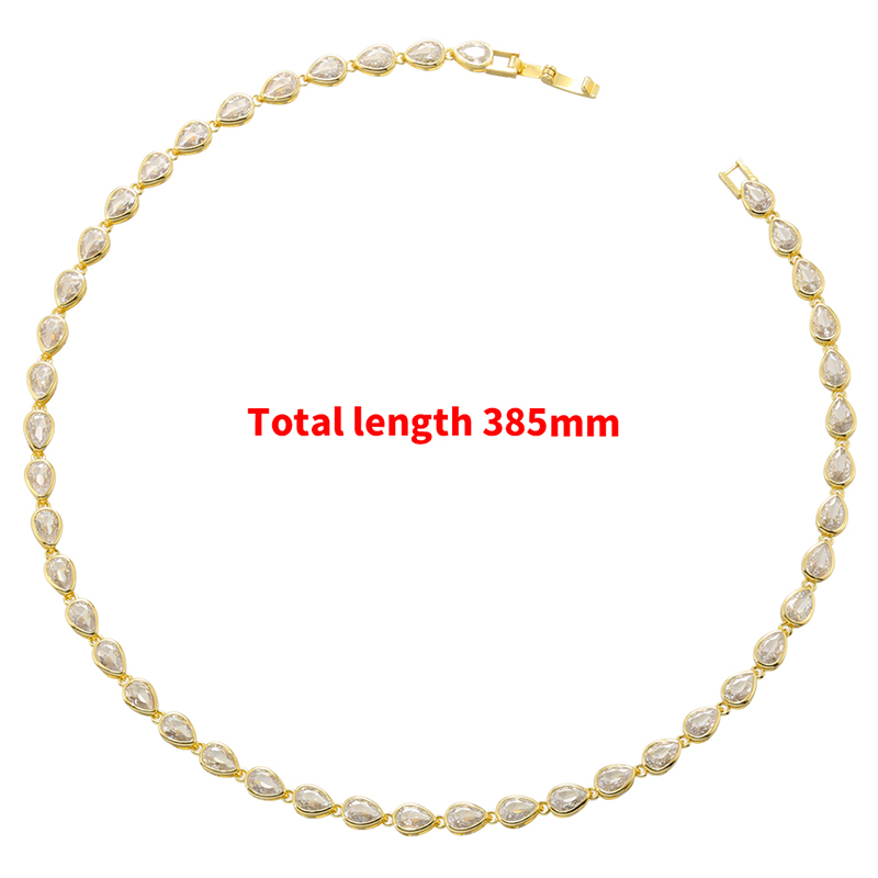 Elegant Glam Water Droplets Brass Plating Inlay Zircon 18k Gold Plated Bracelets Necklace display picture 4