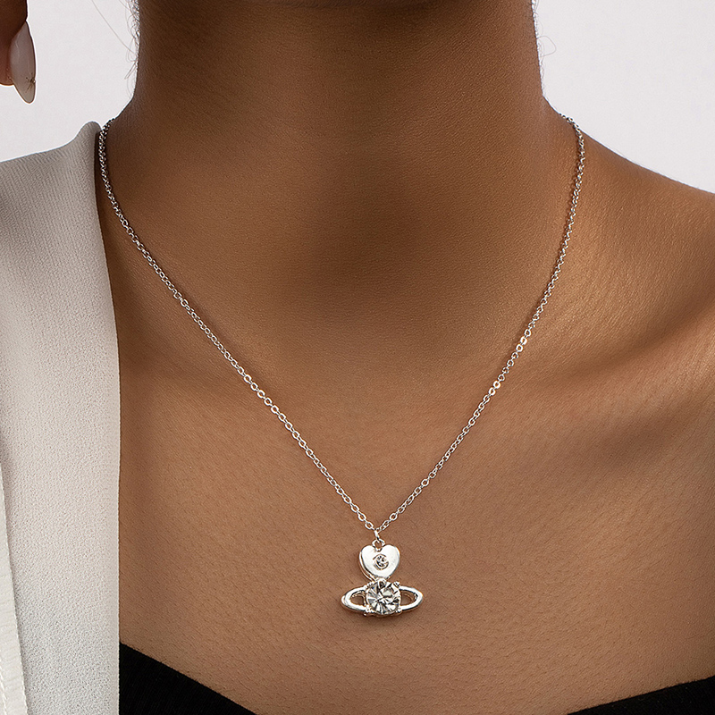 Estilo Simple Planeta Aleación Enchapado Embutido Diamante Artificial Mujeres Collar Colgante display picture 3