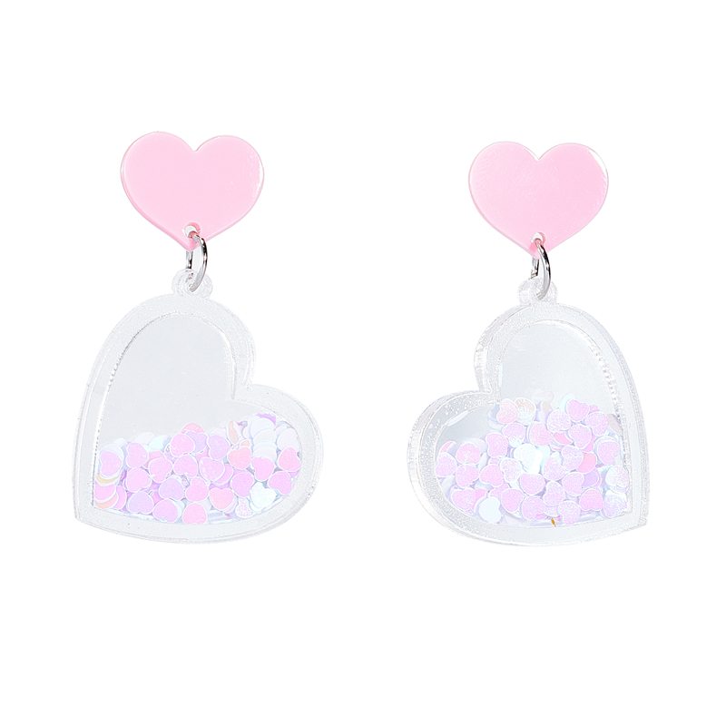 Cute Sweet Heart Shape Arylic Three-dimensional Women's Drop Earrings display picture 2