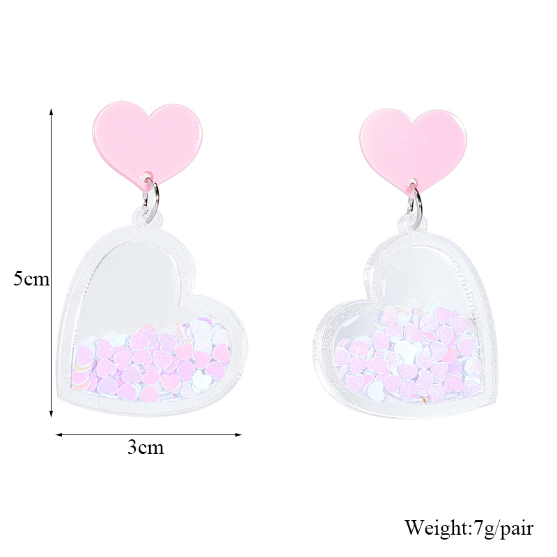 Cute Sweet Heart Shape Arylic Three-dimensional Women's Drop Earrings display picture 1