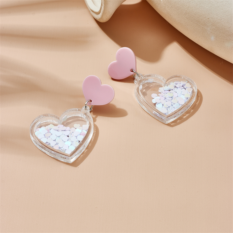 Cute Sweet Heart Shape Arylic Three-dimensional Women's Drop Earrings display picture 4