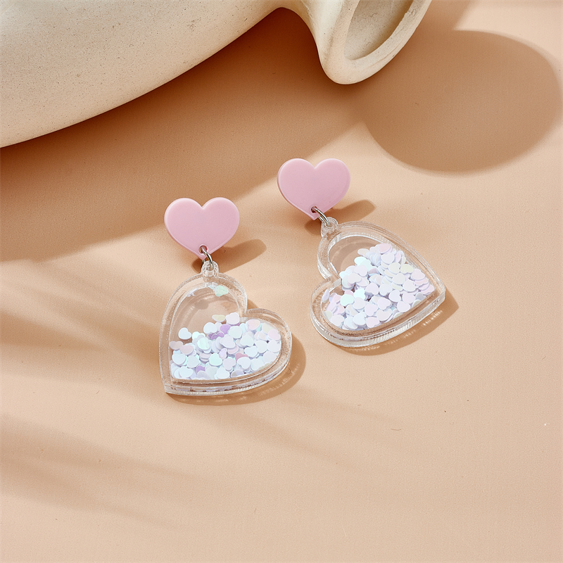 Cute Sweet Heart Shape Arylic Three-dimensional Women's Drop Earrings display picture 3