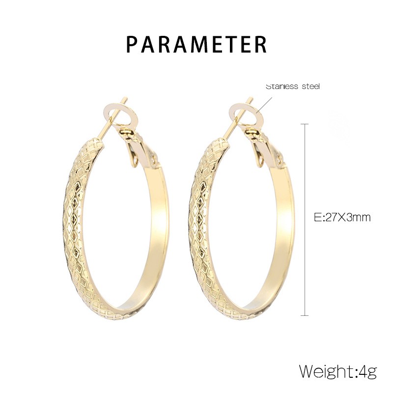 1 Pair Casual Simple Style Solid Color Plating Titanium Steel 18K Gold Plated Hoop Earrings display picture 12