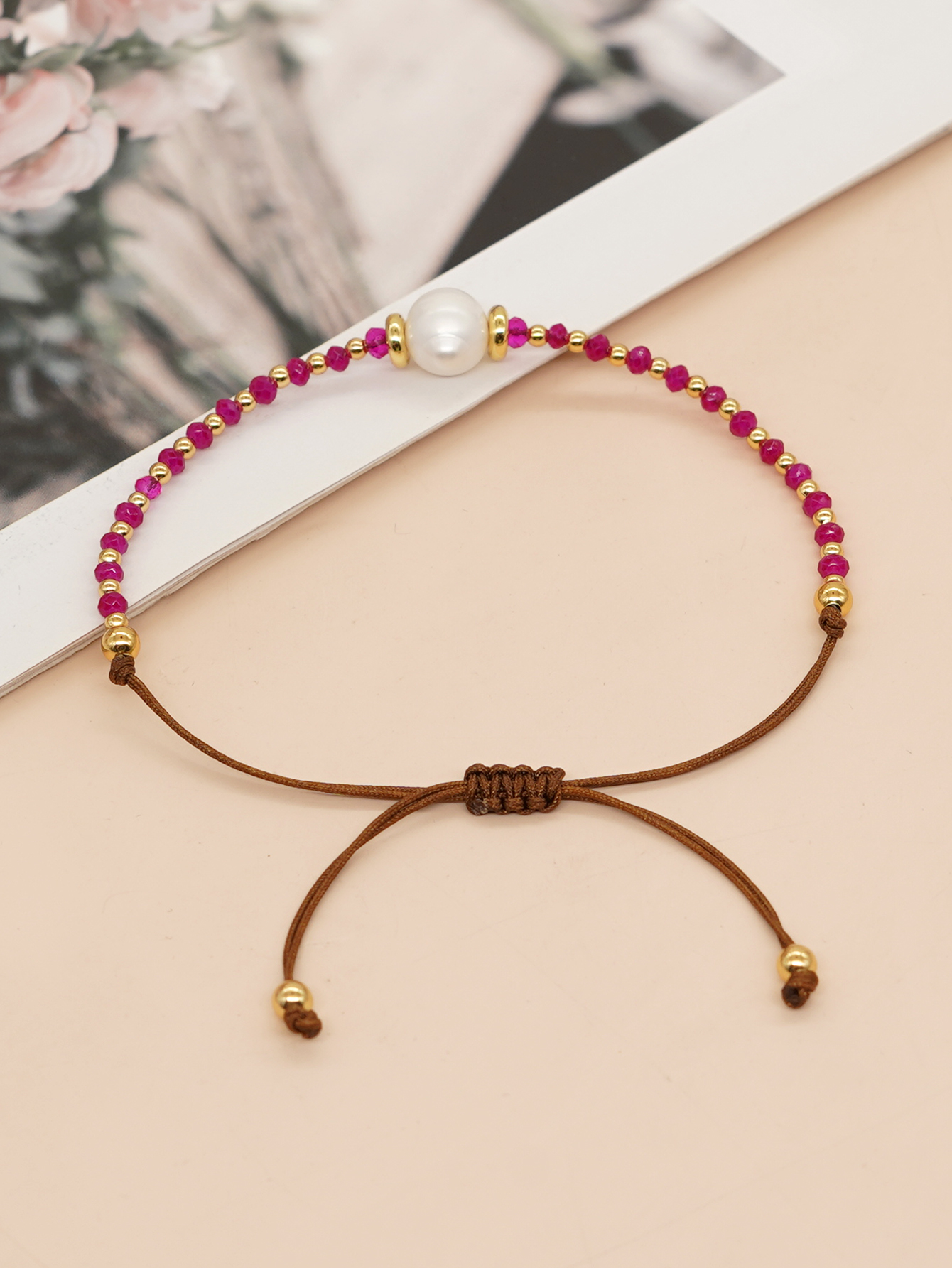 Casual Simple Style Round Artificial Crystal Freshwater Pearl Beaded Drawstring Braid Bracelets display picture 18