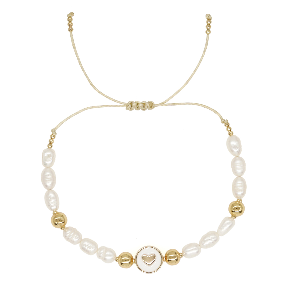 Elegant Cross Star Heart Shape Freshwater Pearl Brass Bracelets display picture 1