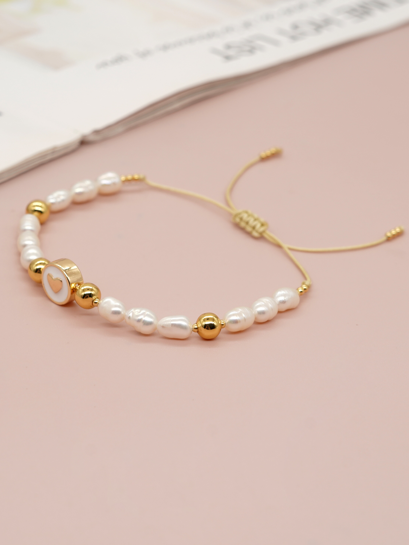 Elegant Cross Star Heart Shape Freshwater Pearl Brass Bracelets display picture 4