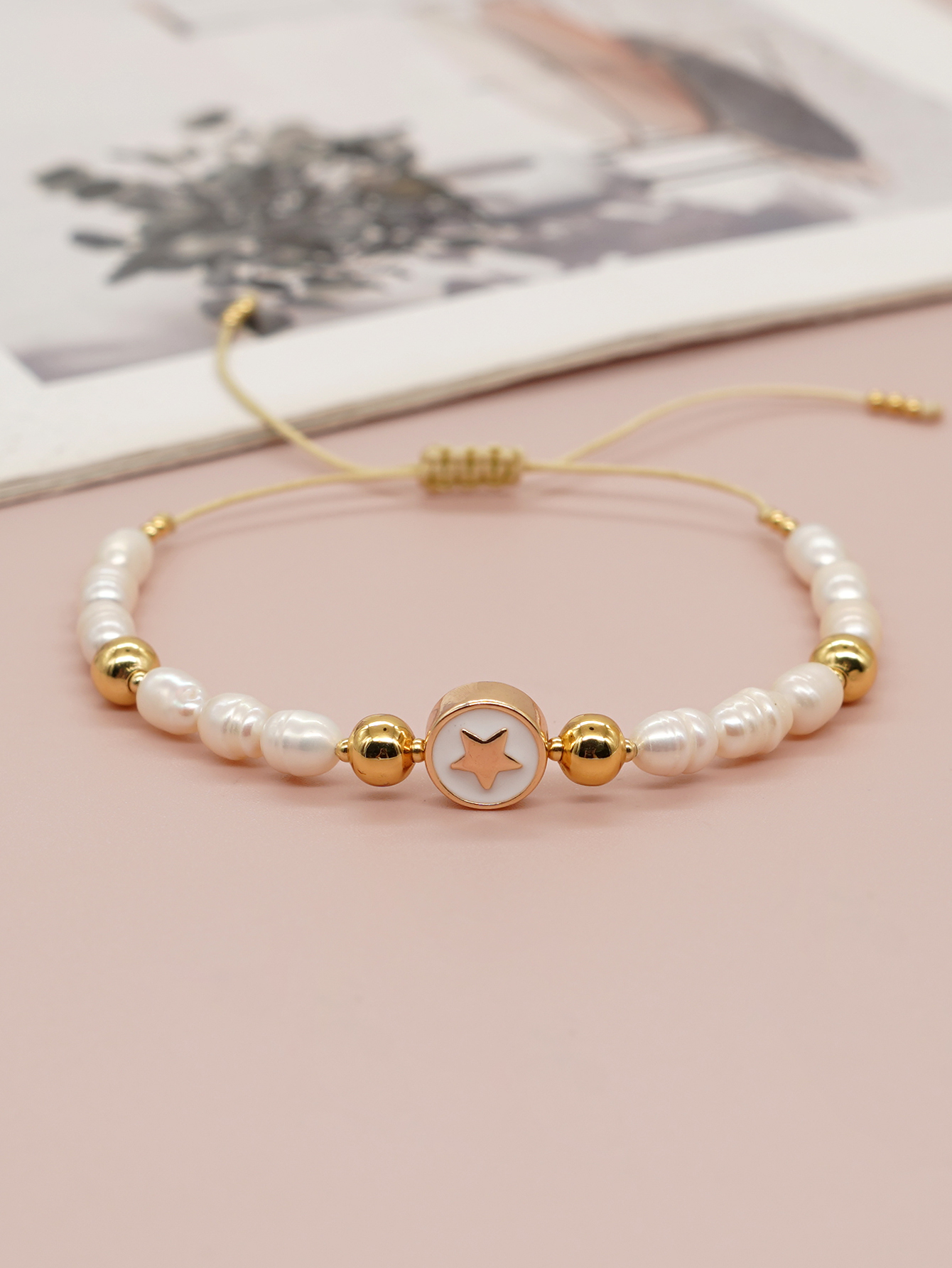 Elegant Cross Star Heart Shape Freshwater Pearl Brass Bracelets display picture 5
