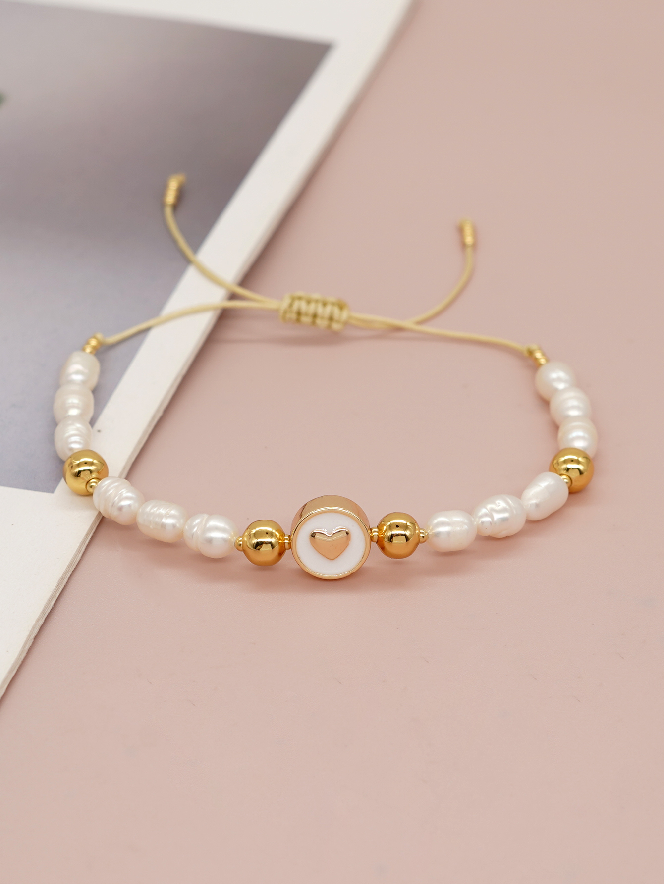 Elegant Cross Star Heart Shape Freshwater Pearl Brass Bracelets display picture 12