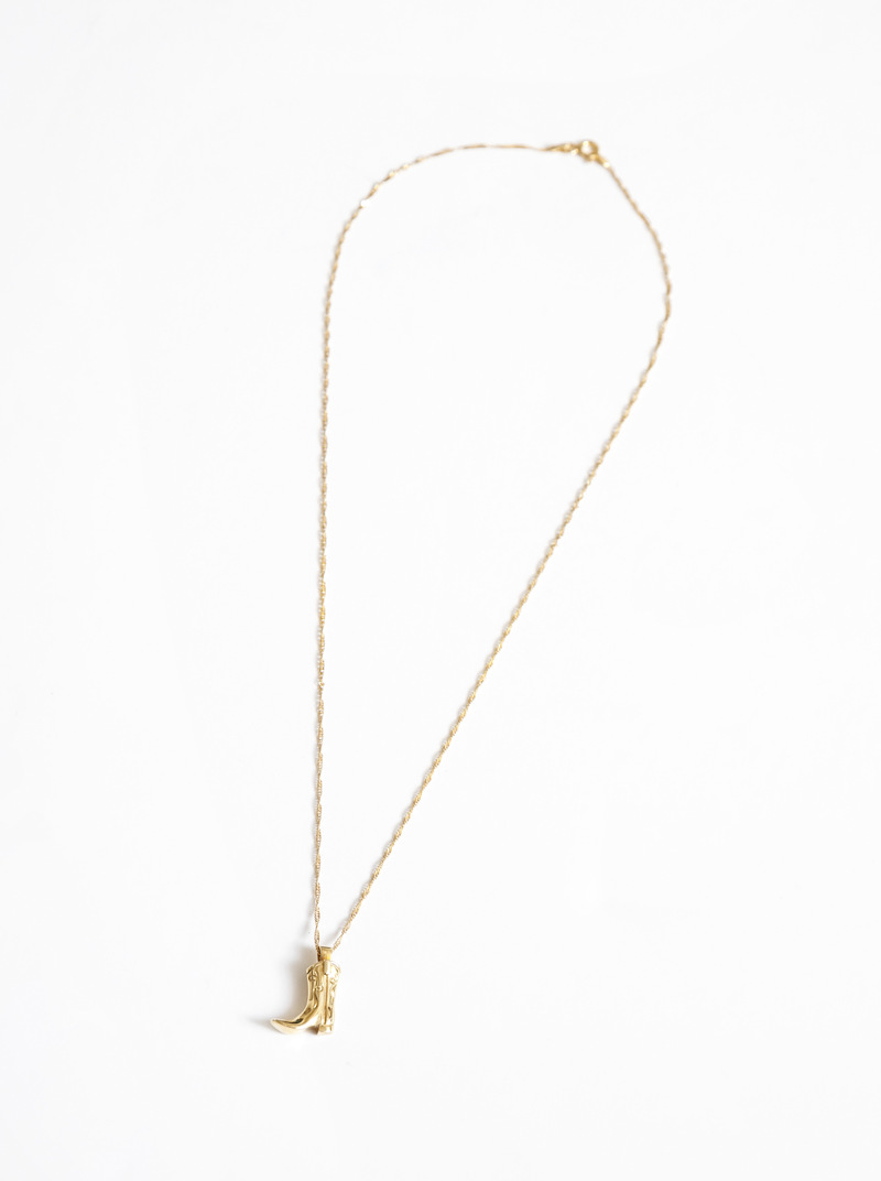 Süß Romantisch Stiefel Kupfer 18 Karat Vergoldet Halskette Mit Anhänger In Masse display picture 2