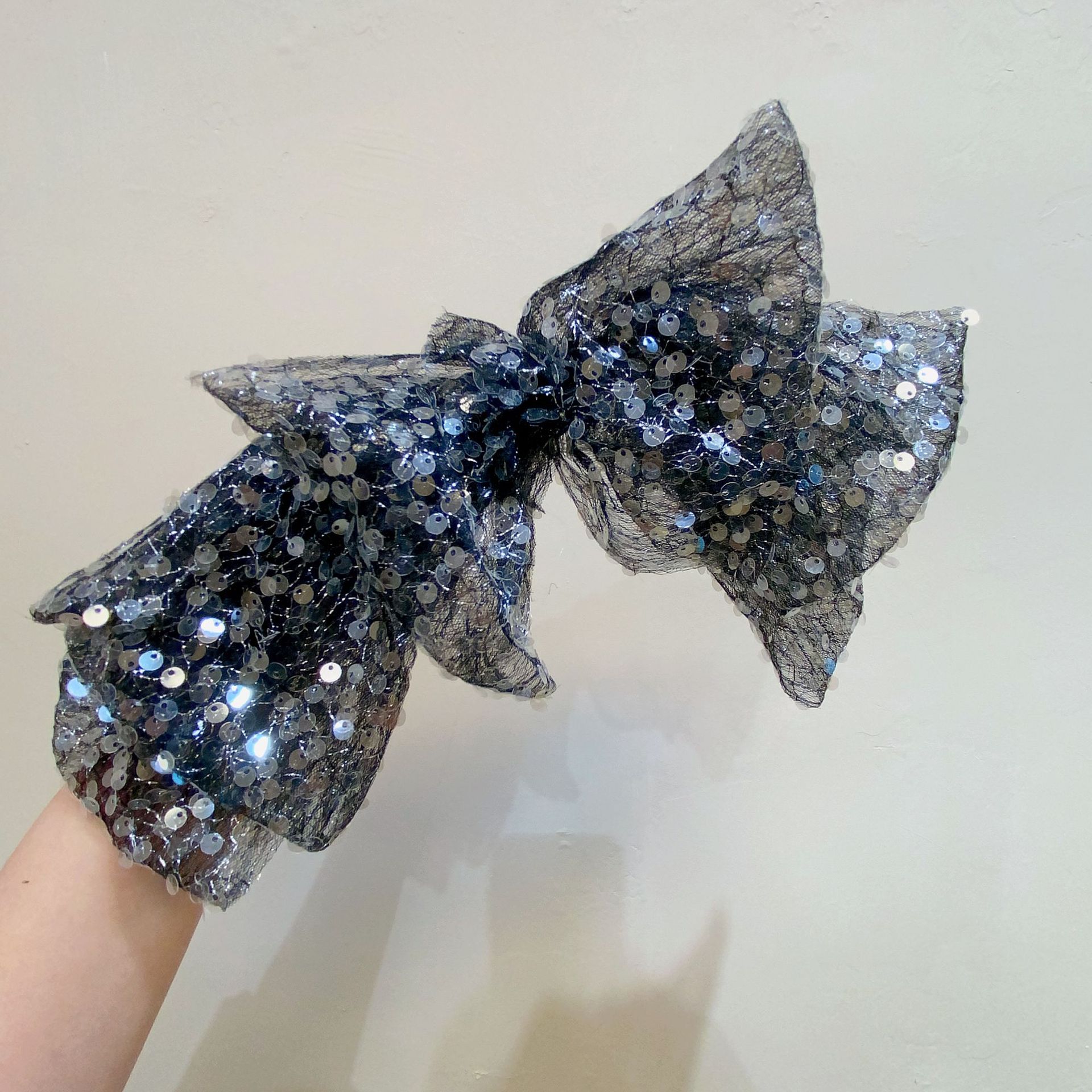 Glam Sweet Bow Knot Gauze Sequins Hair Clip display picture 4