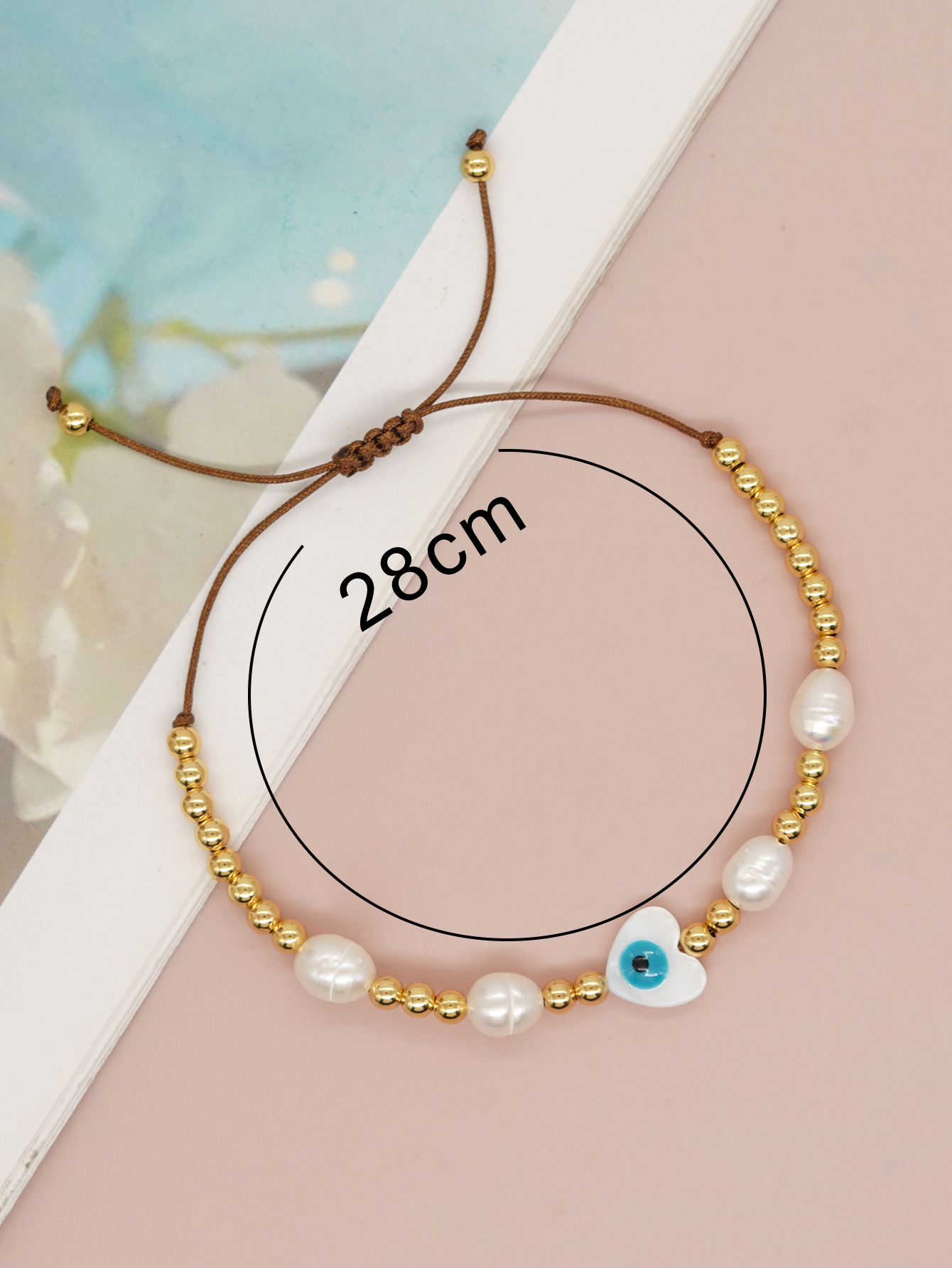 Basic Classic Style Devil's Eye Heart Shape Freshwater Pearl Glass Bracelets display picture 10