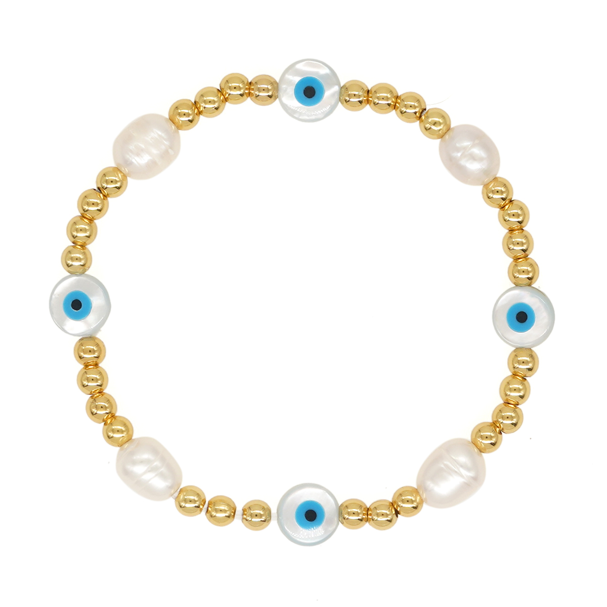 Casual Pentagram Heart Shape Eye Freshwater Pearl Beaded Bracelets display picture 1
