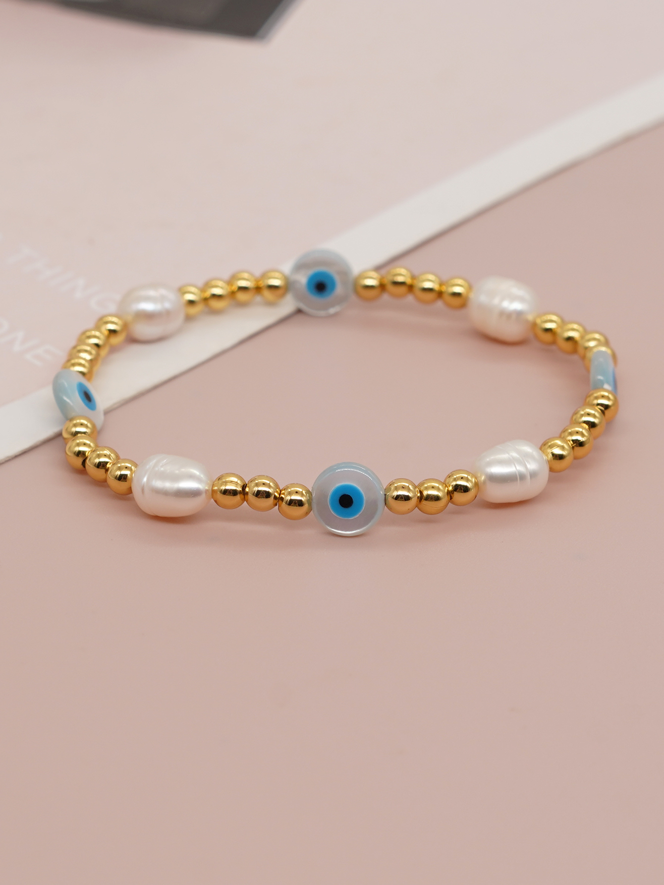 Casual Pentagram Heart Shape Eye Freshwater Pearl Beaded Bracelets display picture 3