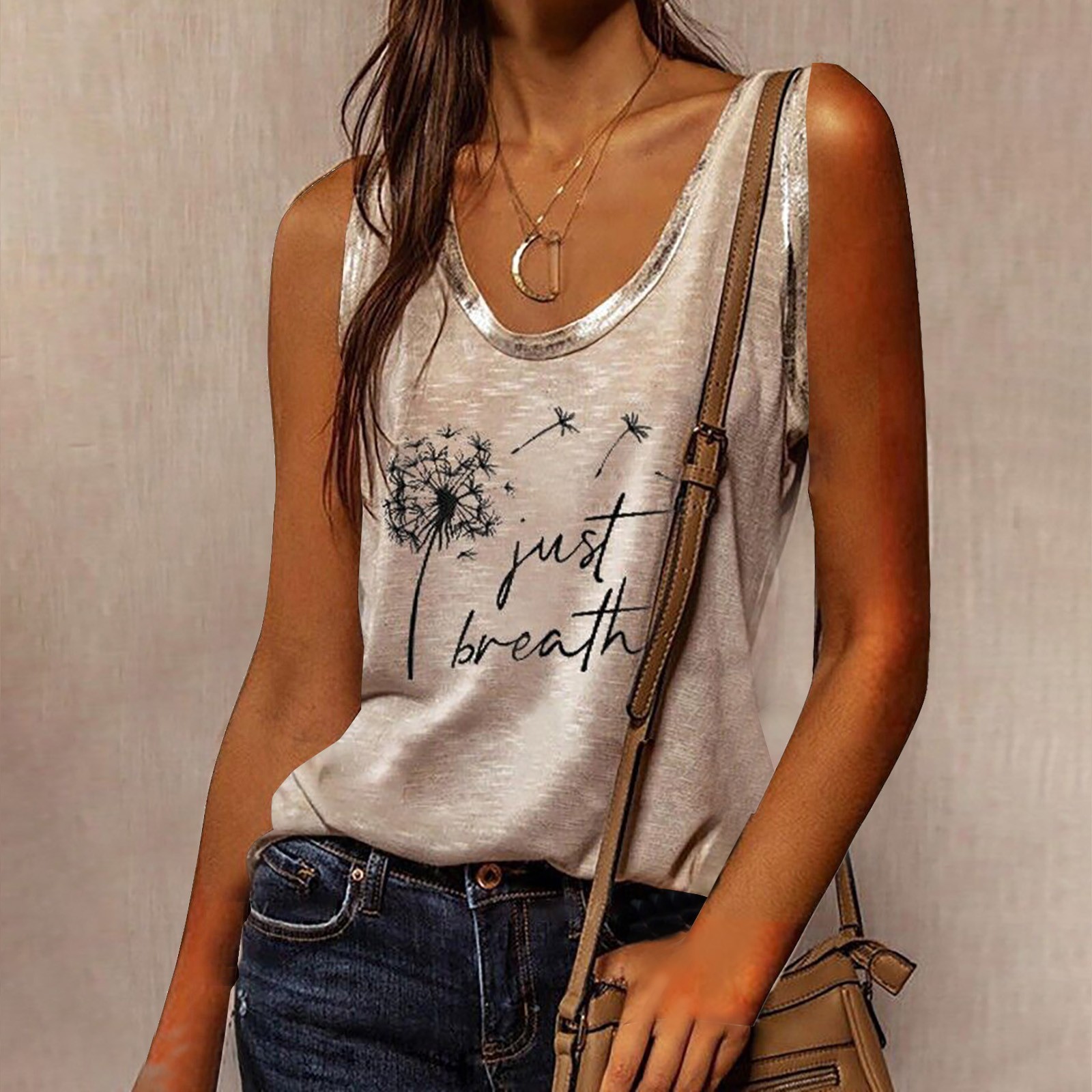 T-shirt Sans Manches Pour Femmes T-shirts Impression Streetwear Couleur Bloc Crâne display picture 2