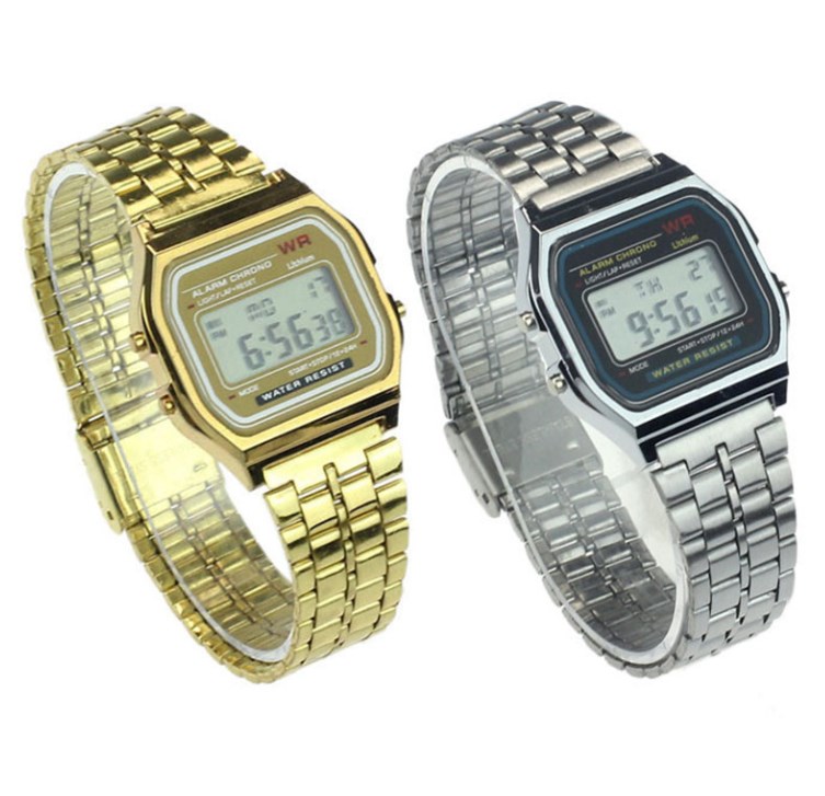 Lässig Strassenmode Quadrat Doppelte Seitliche Druckknöpfe Elektronisch Frauen Uhren display picture 1