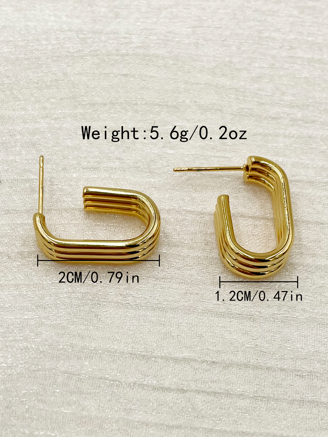 1 Pair Modern Style Artistic U Shape Polishing Plating 304 Stainless Steel 14K Gold Plated Ear Studs display picture 3