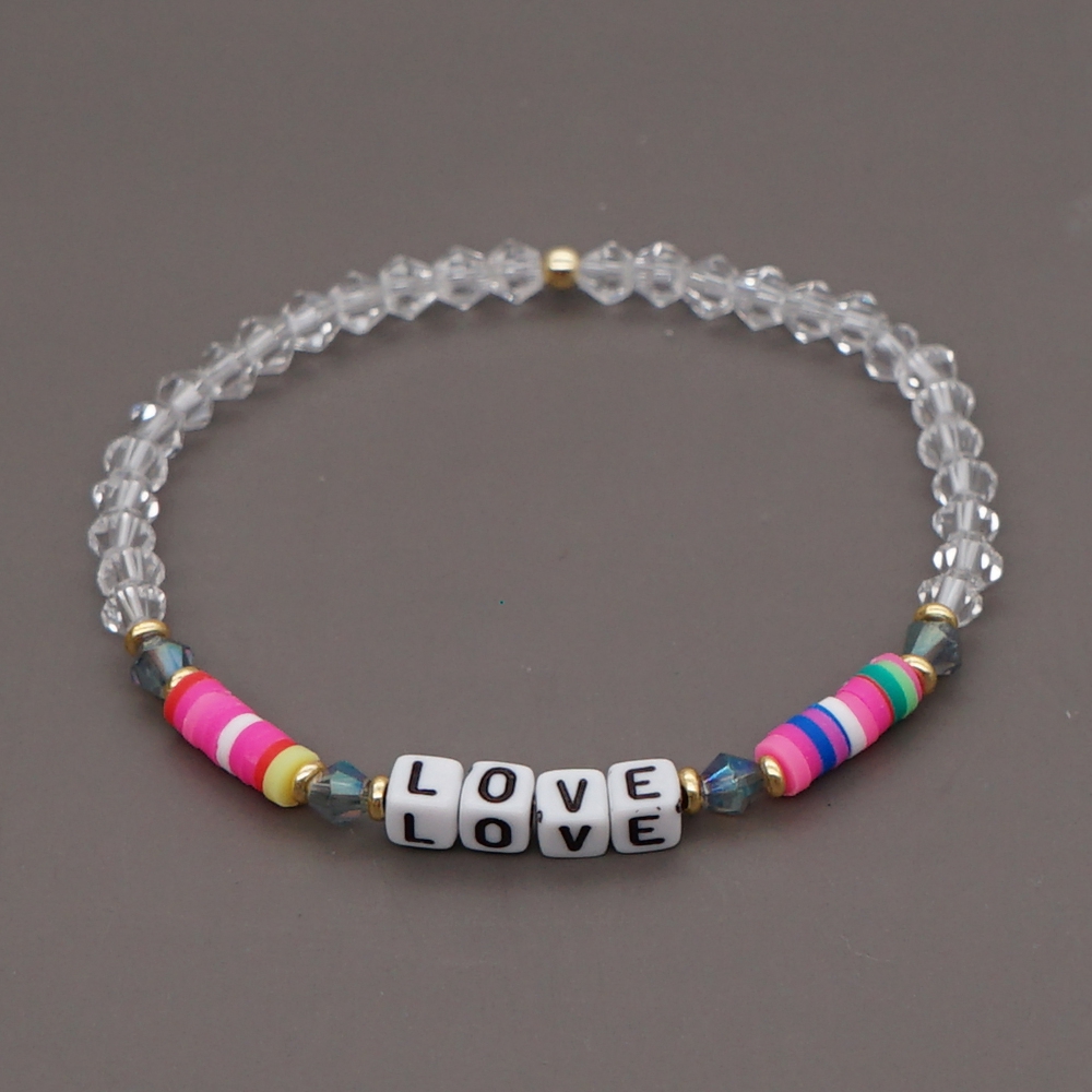 Romantic Simple Style Love Artificial Crystal Soft Clay Beaded Women's Bracelets display picture 9