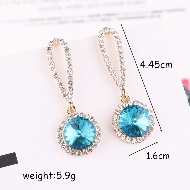 Streetwear Shiny Round Alloy Inlay Crystal Rhinestones Women's Drop Earrings display picture 1