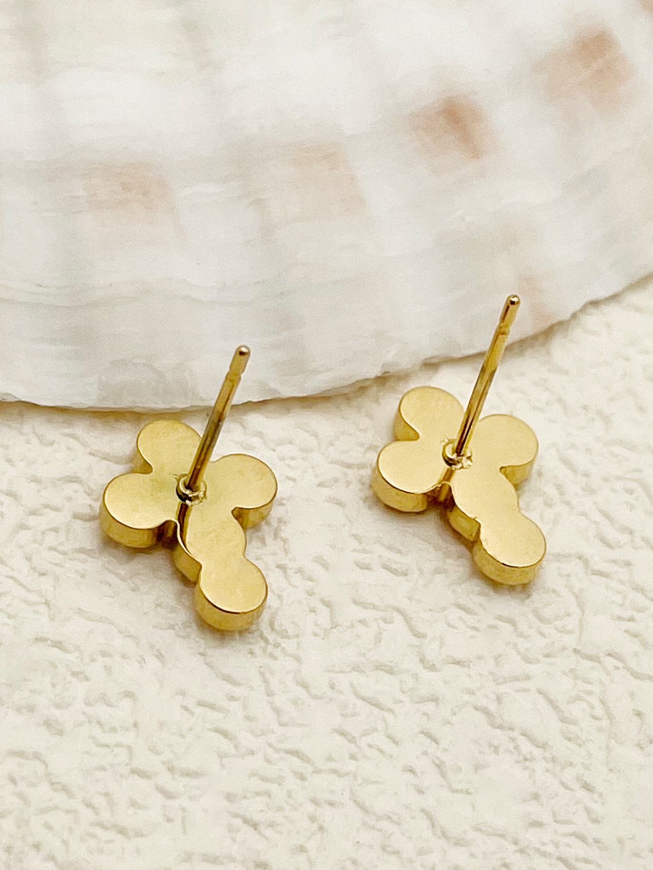 1 Pair Vintage Style Simple Style Cross Plating Inlay 304 Stainless Steel Zircon 14K Gold Plated Ear Studs display picture 2